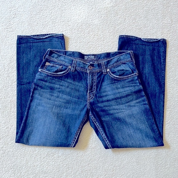 SOLD Silver Zac men’s jeans. 38/34 Relaxed Fit Bootcut Straight Leg Jeans EUC - Picture 6 of 9